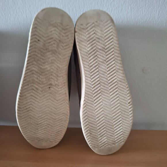 George Umber Plaid Knit Sneakers - Side Zip & Black Laces - Women's Size 9 - Picture 6 of 10